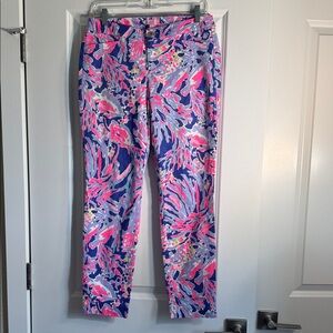 Lilly Pulitzer Vibrant Pink and Blue Kelly Pants